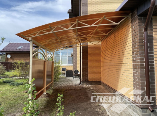 Навес к дому из поликарбоната для террасы №28 1340