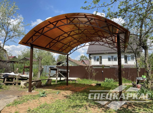 Металлический навес из поликарбоната для зоны отдыха №27 1335