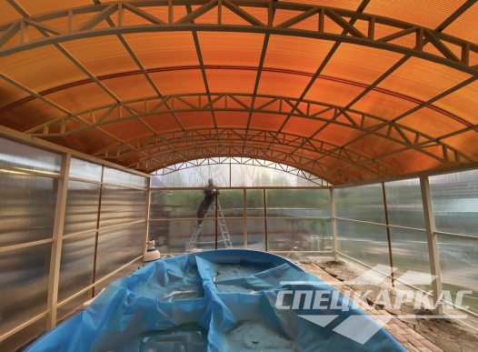 Навес из поликарбоната павильонного типа для бассейна №30 1367