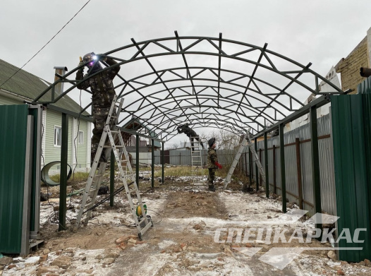 Навес для парковки двух автомобилей друг за другом №62 1679