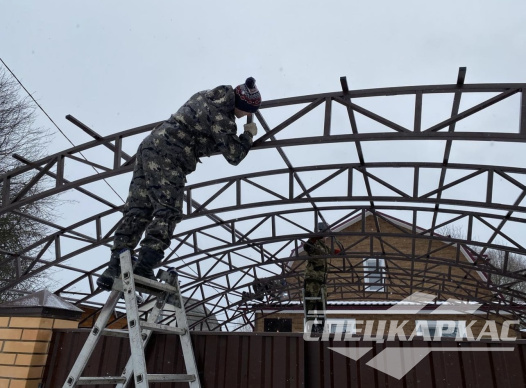 Большой, усиленный навес для автомобилей из поликарбоната №60 1658