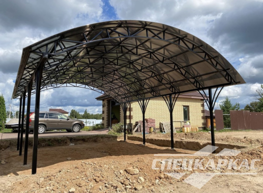Арочный навес из поликарбоната для автомобилей №10 1171