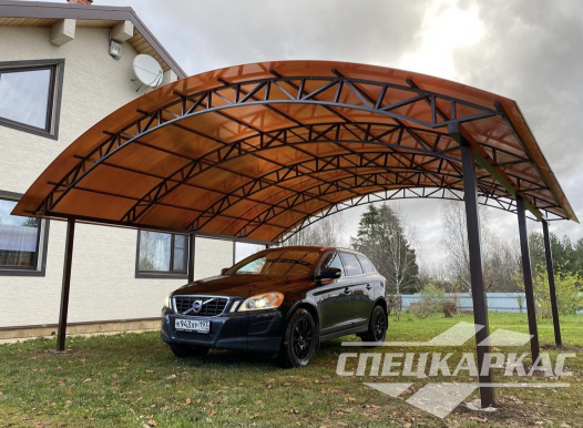 Арочный навес из поликарбоната на две машины №72 1780