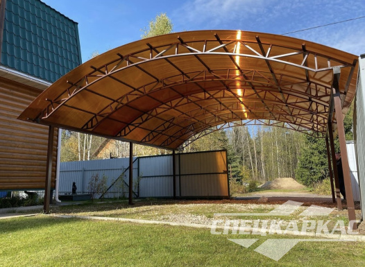 Навес на две машины из поликарбоната №85 1910