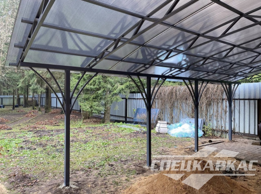 Навес из поликарбоната к дому для террасы №68 1742