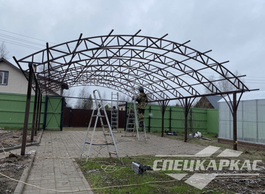 Навес для парковки двух автомобилей №78 1838