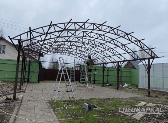 Навес для парковки двух автомобилей №78 4