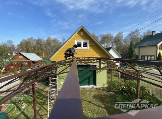 Навес из поликарбоната перед гаражом №82 5