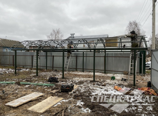 Навес для парковки двух автомобилей друг за другом №62 1677