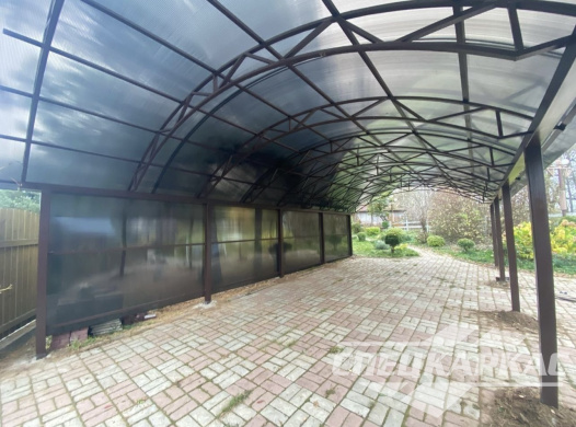 Навес из поликарбоната усиленный, для парковки двух автомобилей №65 1714