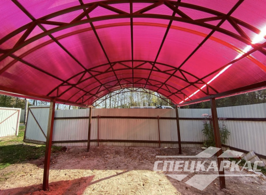 Арочный навес из поликарбоната на две машины №83 1892