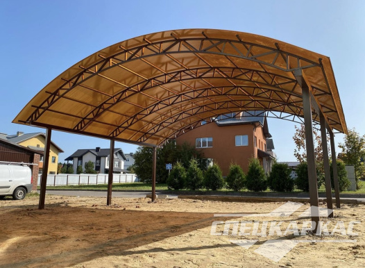 Усиленный навес из поликарбоната для двух автомобилей №88 1940