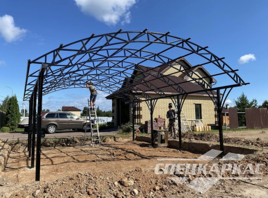 Арочный навес из поликарбоната для автомобилей №10 1168