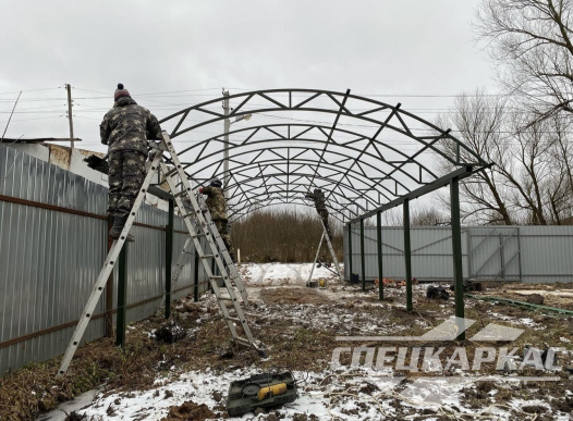 Навес для парковки двух автомобилей друг за другом №62 1678