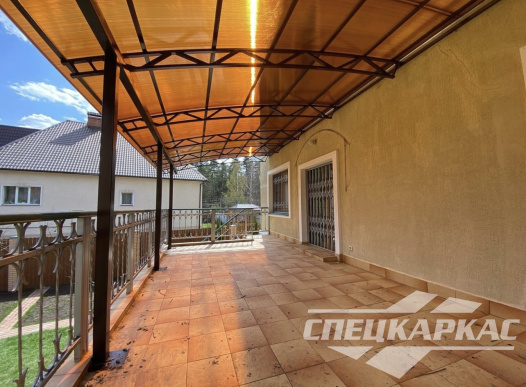 Навес из поликарбоната к дому | Навес над балконом | Навес терасса №14 1211