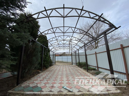 Арочный навес из поликарбоната для парковки двух автомобилей №5 1116
