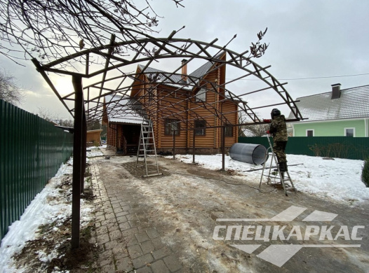 Металлический навес с поликарбонатом №61 1668