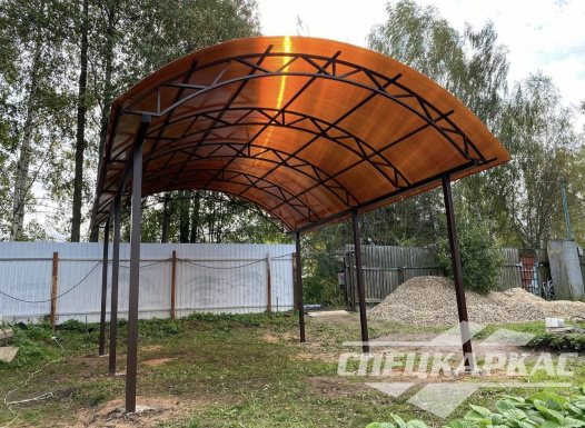 Простой навес для машины из поликарбоната №90 1962