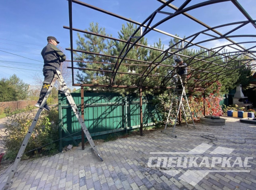 Арочный навес из поликарбоната на две машины №81 1866