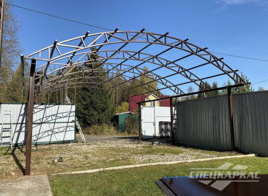 Навес на две машины из поликарбоната №85 5