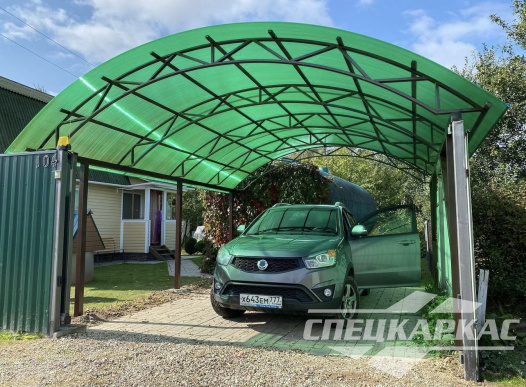 Навес из поликарбоната для машины усиленный №99 2045
