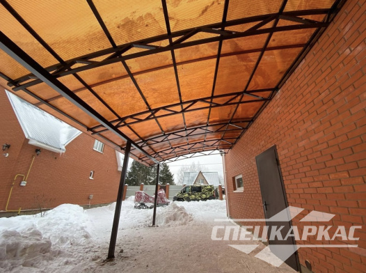 Навес из поликарбоната к дому | Навес над входом №8 1151