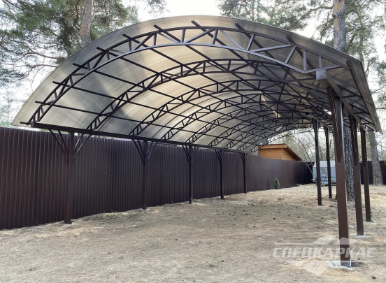 Навес из поликарбоната для автомобилей с измененной геометрией №39 1