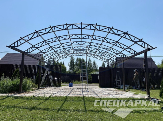 Усиленный металлический навес из поликарбоната для автомобилей №19 1252