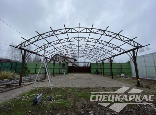 Навес для парковки двух автомобилей №78 1836