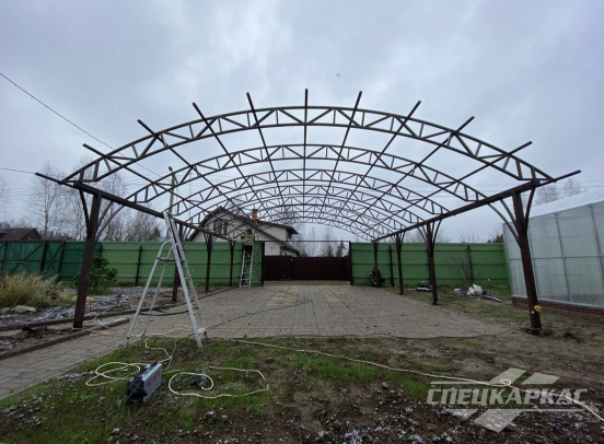 Навес для парковки двух автомобилей №78 2