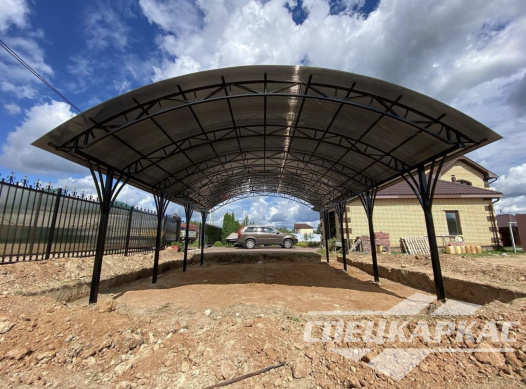 Арочный навес из поликарбоната для автомобилей №10 1174
