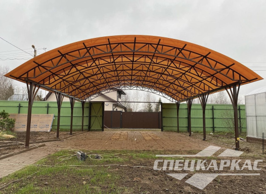 Навес для парковки двух автомобилей №78 1835