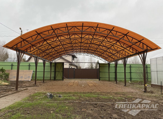Навес для парковки двух автомобилей №78 1