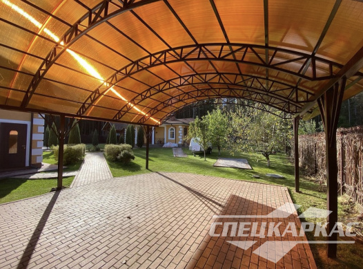 Навес из поликарбоната на 4 автомобиля №52 1580