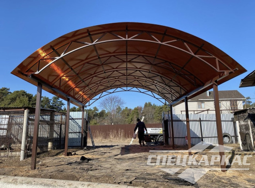 Классический арочный навес для одной машины №40 1468