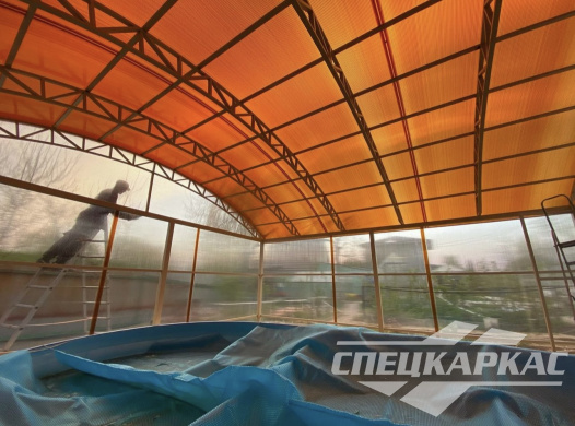 Навес из поликарбоната павильонного типа для бассейна №30 1369