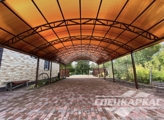 Навес на 4 машины из поликарбоната №87 1933