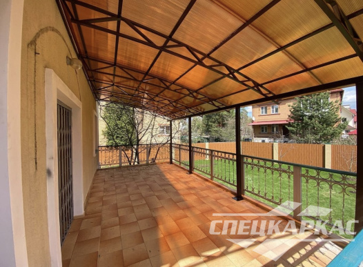 Навес из поликарбоната к дому | Навес над балконом | Навес терасса №14 1210