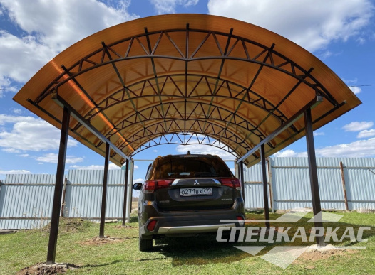 Арочный навес из поликарбоната для автомобиля №3 1099