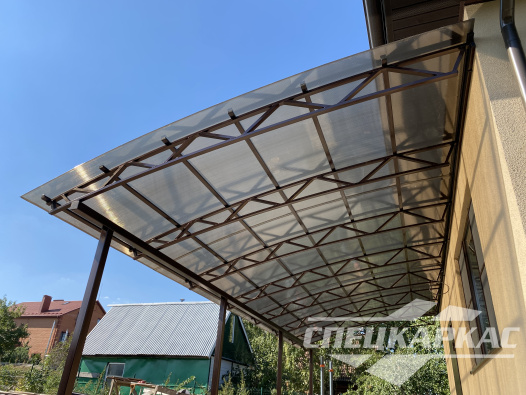 Навес из поликарбоната к дому для террасы №80 1859