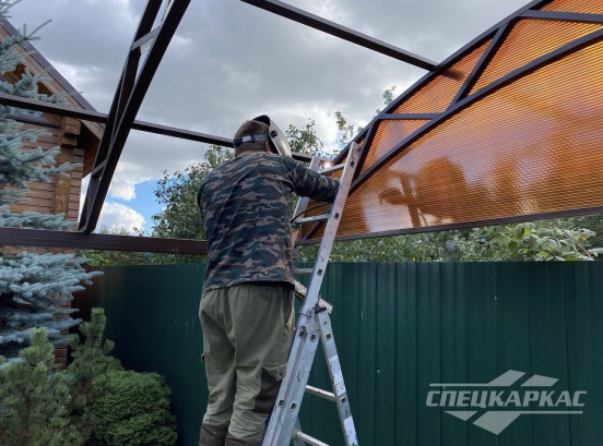 Навес из поликарбоната для дачи №93 4