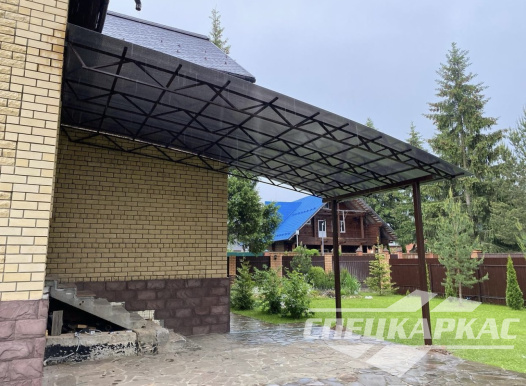 Навес к дому из поликарбоната | Навес над входом в дом №25 1318