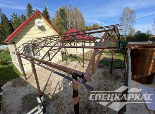 Арочный навес из поликарбоната на две машины №83 1886