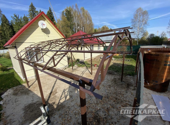 Арочный навес из поликарбоната на две машины №83 2