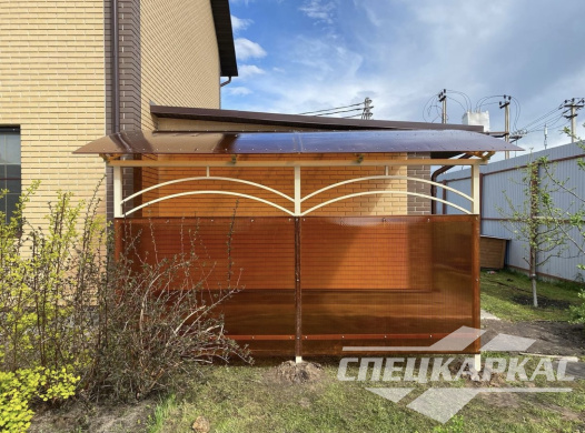 Навес к дому из поликарбоната для террасы №28 1349