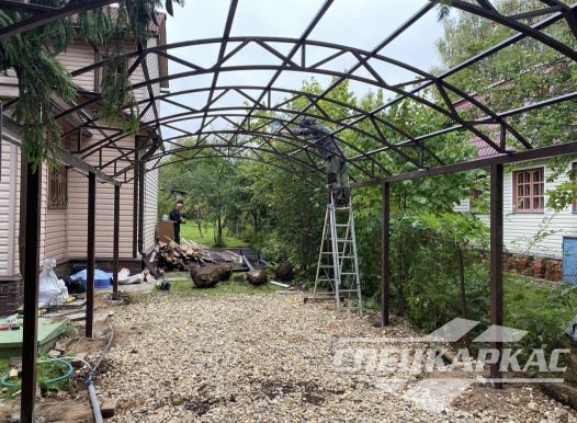 Навес для автомобилей на даче №94 1997