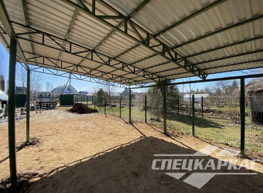 Односкатный навес из профнастила для автомобиля №37 1437