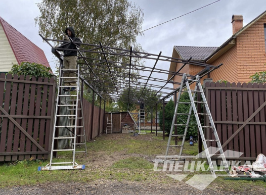 Односкатный навес для автомобилей (скат от соседа) №91 1966