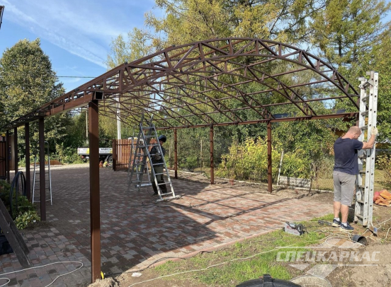 Навес на 4 машины из поликарбоната №87 5