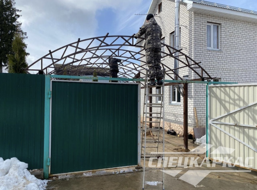 Навес из поликарбоната для автомобилей на даче №42 1483